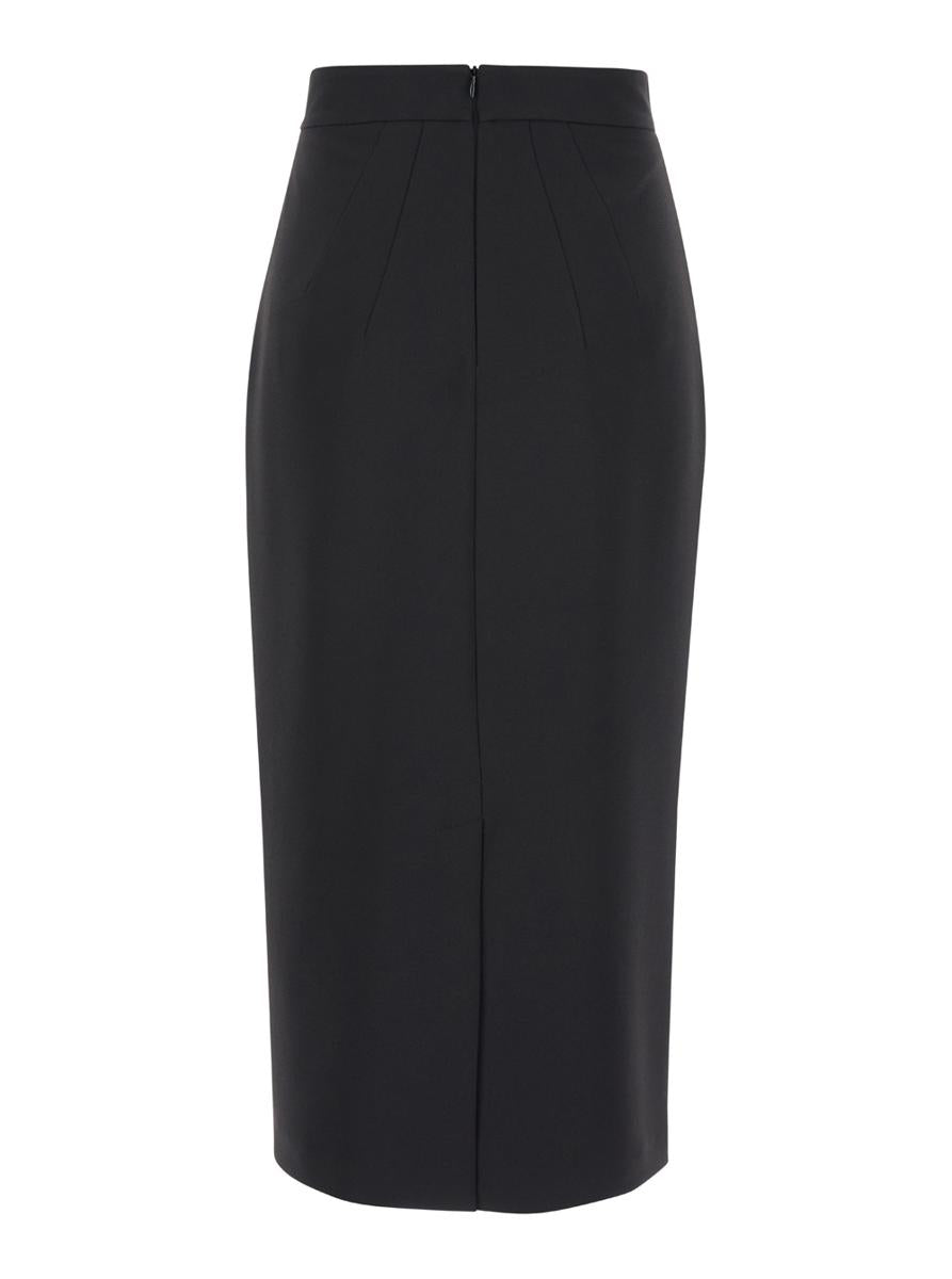 Midi Black Pencil Skirt In Fabric Woman
