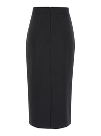 Midi Black Pencil Skirt In Fabric Woman