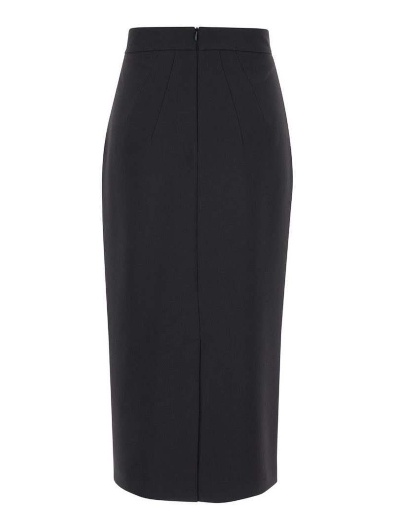 Midi Black Pencil Skirt In Fabric Woman