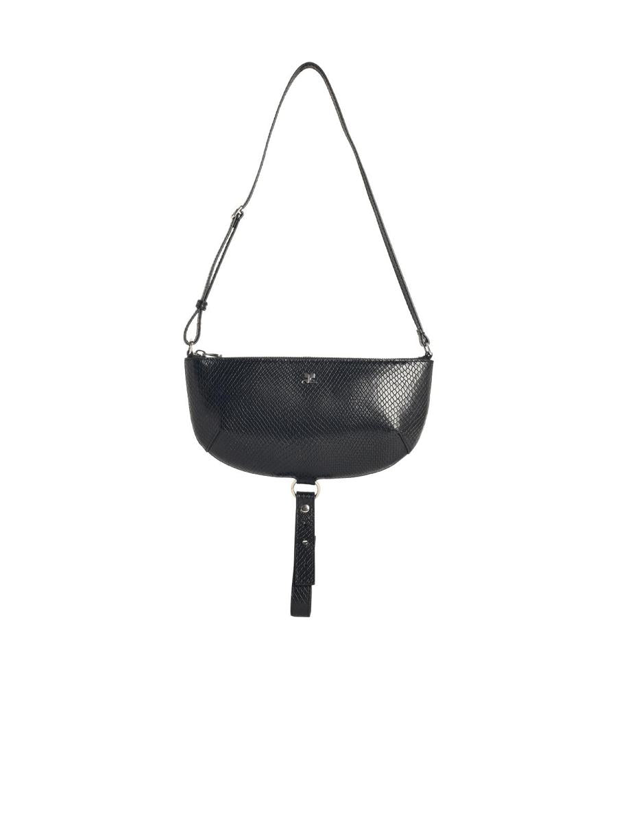 Courrèges 'Holy Eclipse Viper' Black Leather Bag