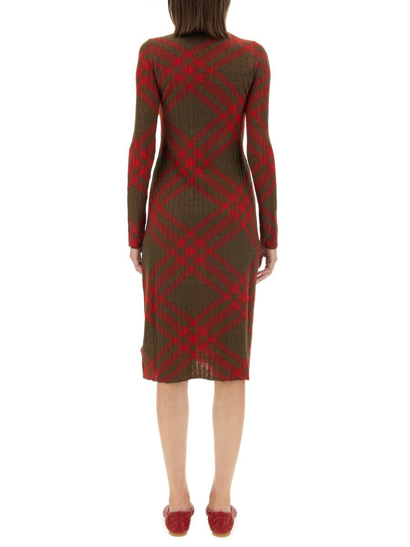 Burberry Check Wool Blend Dress