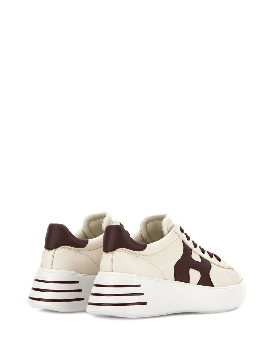 Hogan 'Rebel' Calf Leather Sneakers In Ivory
