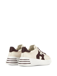Hogan 'Rebel' Calf Leather Sneakers In Ivory