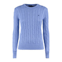 Ralph Lauren Cotton Cable-Knit Crew Neck Sweater New Blue Litchfield