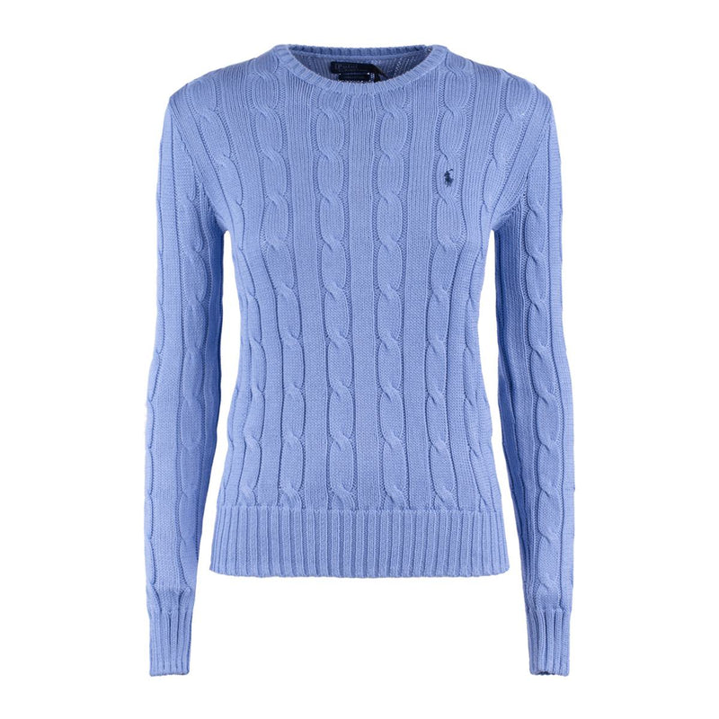 Ralph Lauren Cotton Cable-Knit Crew Neck Sweater New Blue Litchfield
