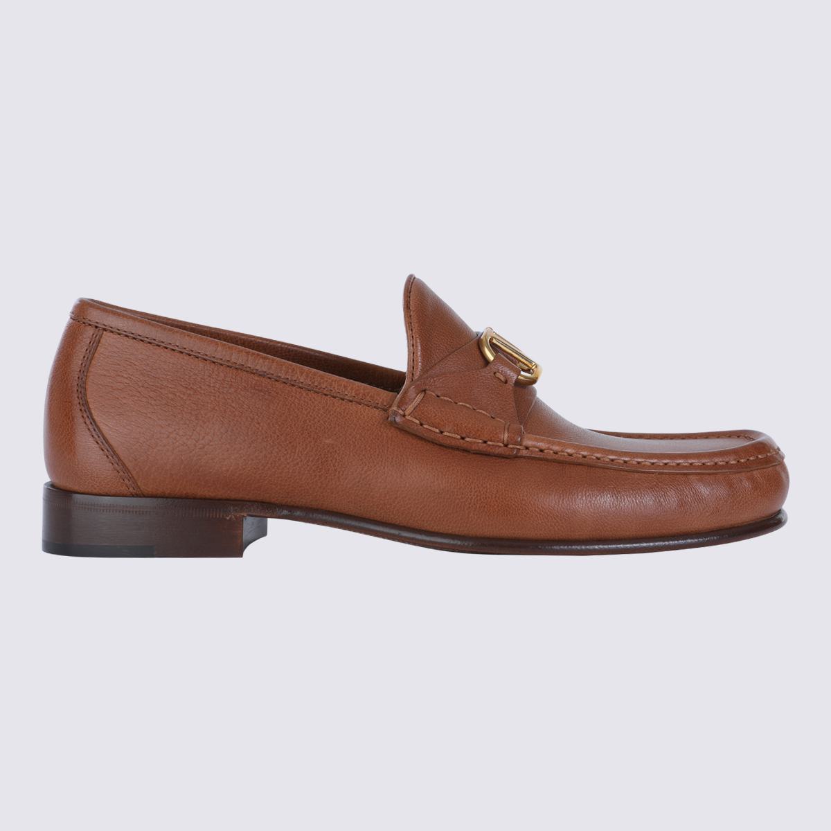 Valentino Garavani Dark Brown Leather Loafers