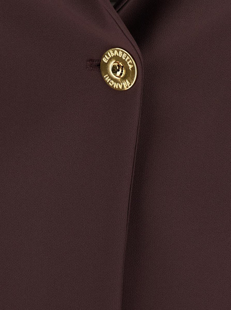 Bordeaux Jacket With Straps And Single-Breasted Fastening In Fabric Woman