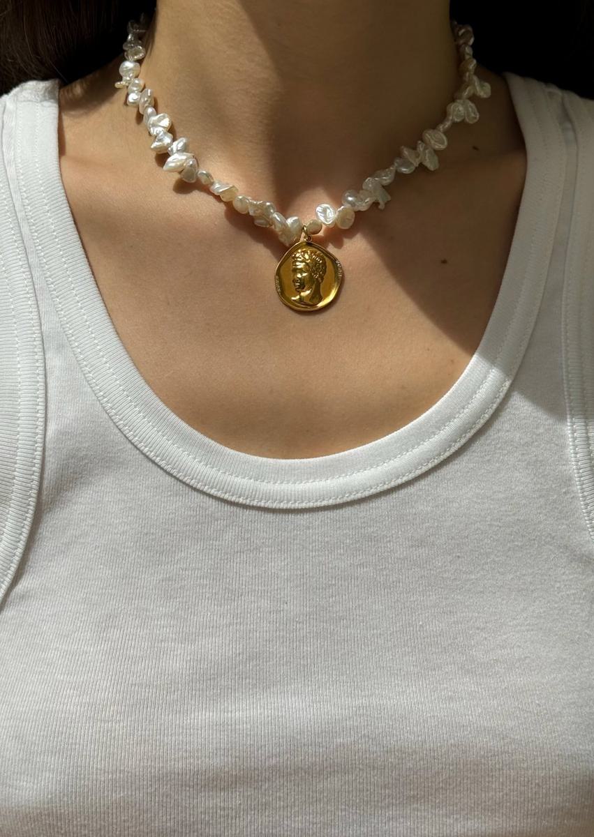 Hermina Athens Hermis Large Lustre Statement Pearl Necklace Accessories