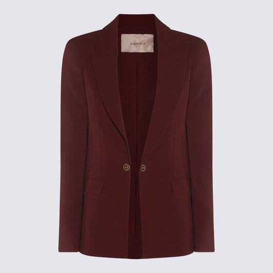 Twinset Dark Red Viscose Blazer