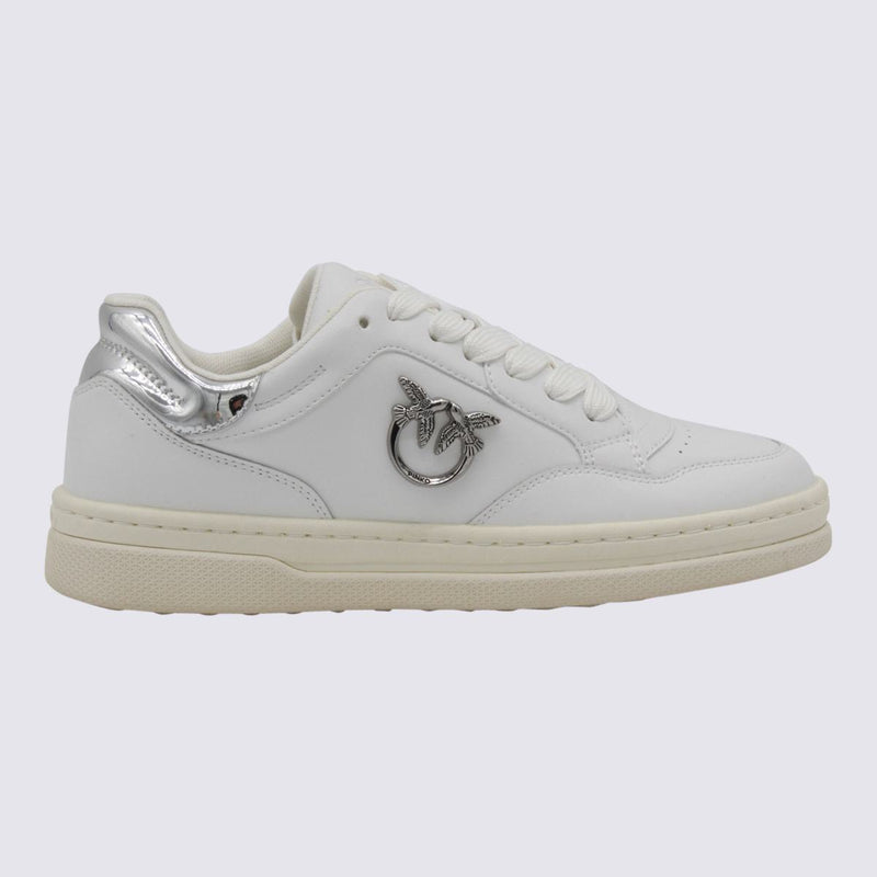 Pinko White And Silver Sneakers
