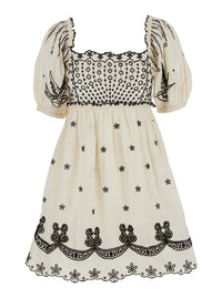 'Kingsley' White Dress With All-Over Embroidery In Cotton Woman