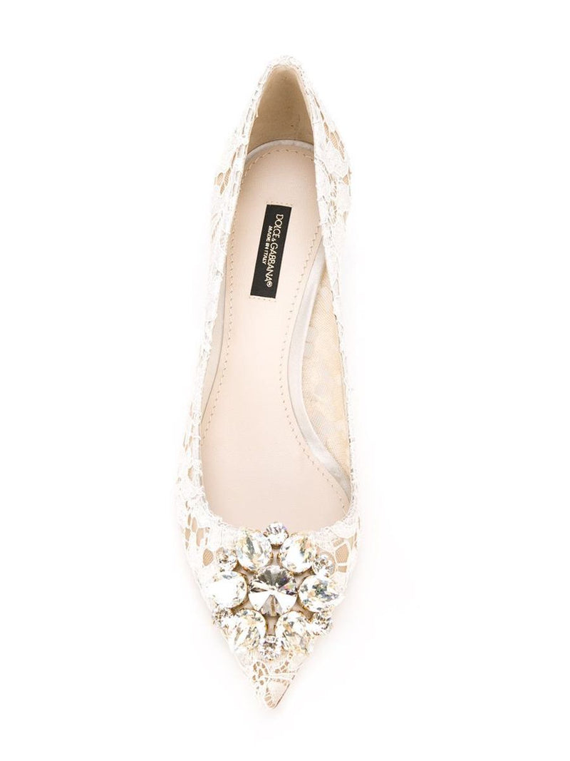 Dolce & Gabbana Lace Rainbow Pumps With Brooch Detailing Shoes