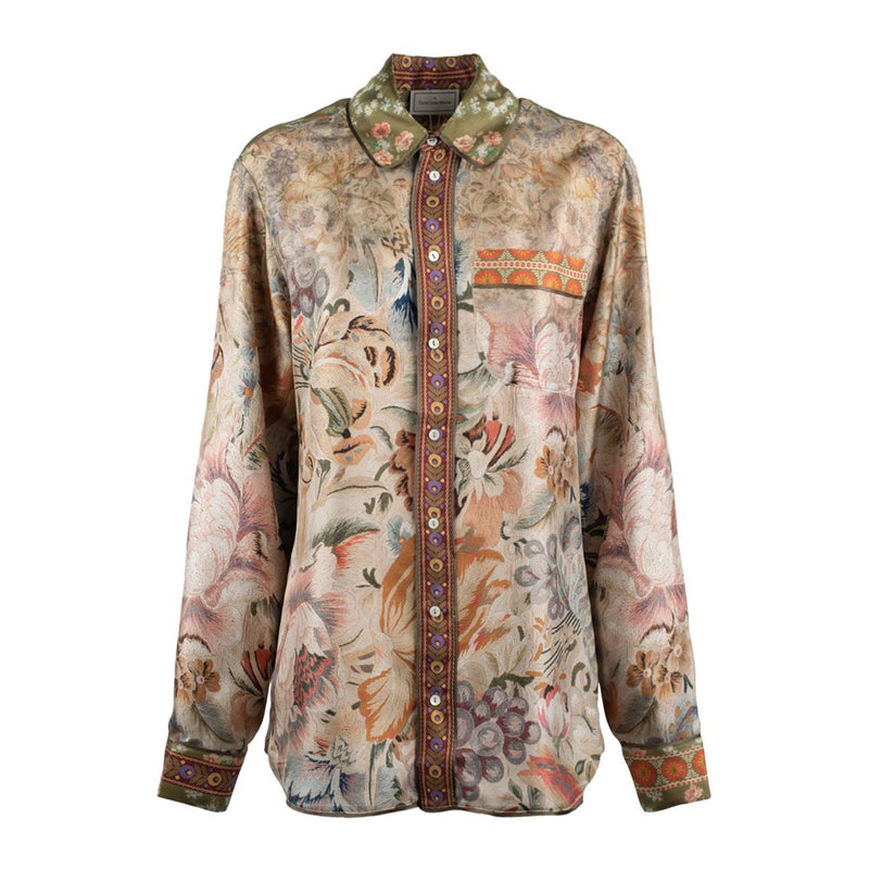 Pierre-Louis Mascia Silk Floral Pattern Long Sleeve Shirt