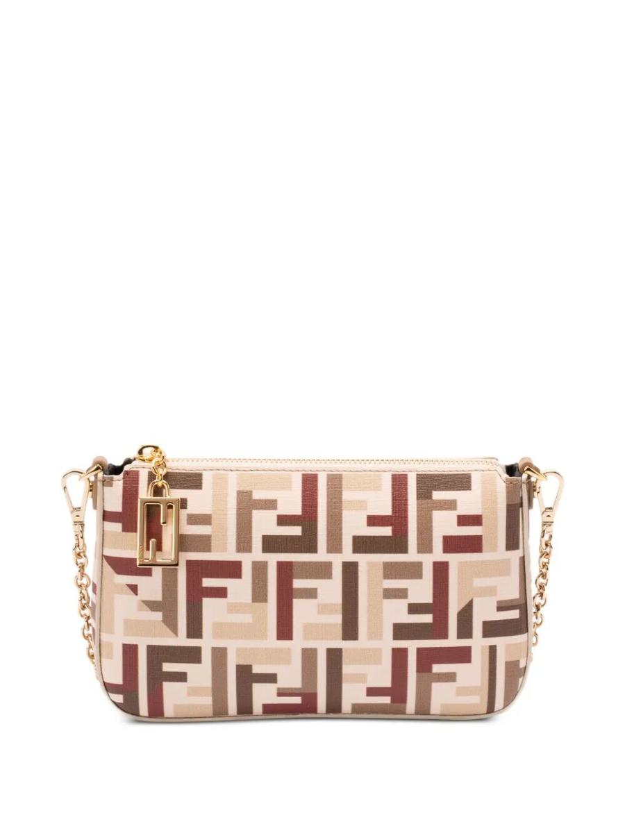 Fendi Ff Fabric Uette Pouch With Chain Bags