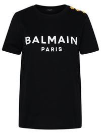 Balmain Black Cotton T-Shirt