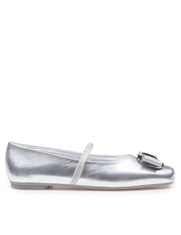 Salvatore Ferragamo Ballerina In Soft Laminated Leather