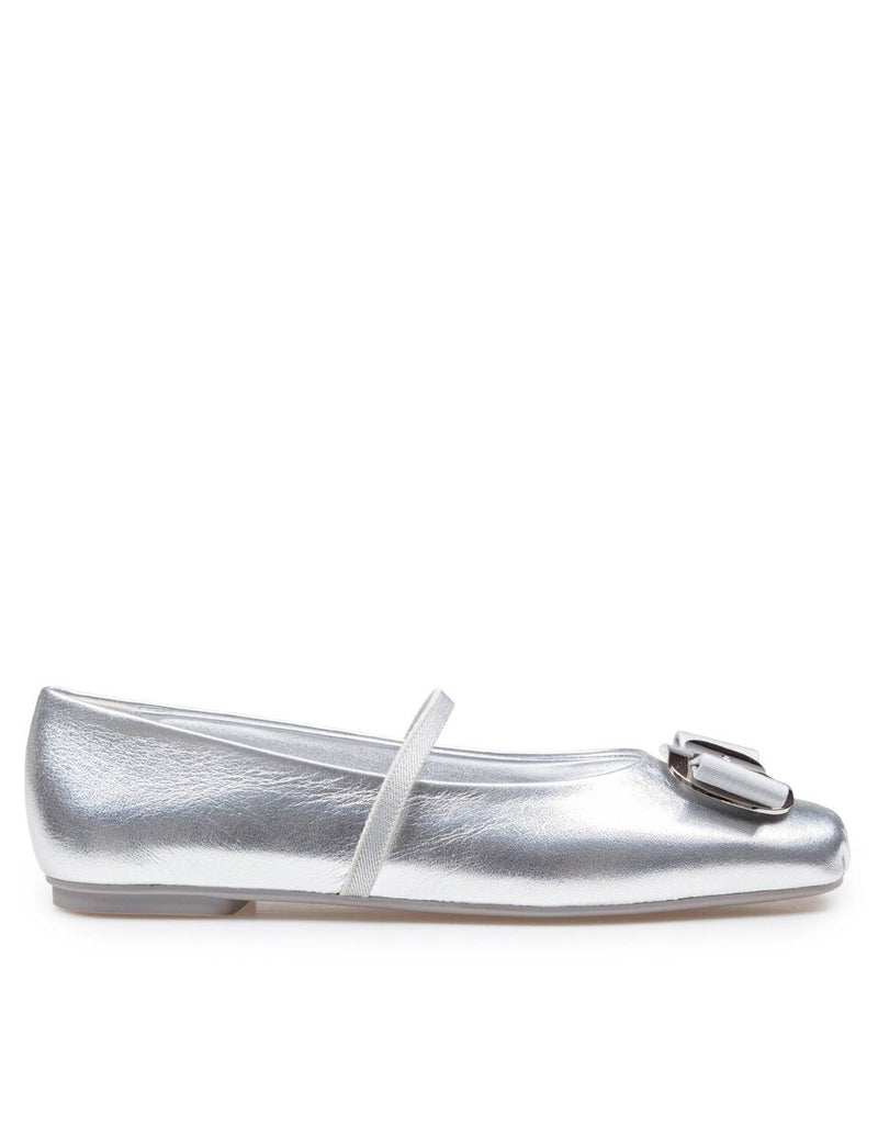Salvatore Ferragamo Ballerina In Soft Laminated Leather