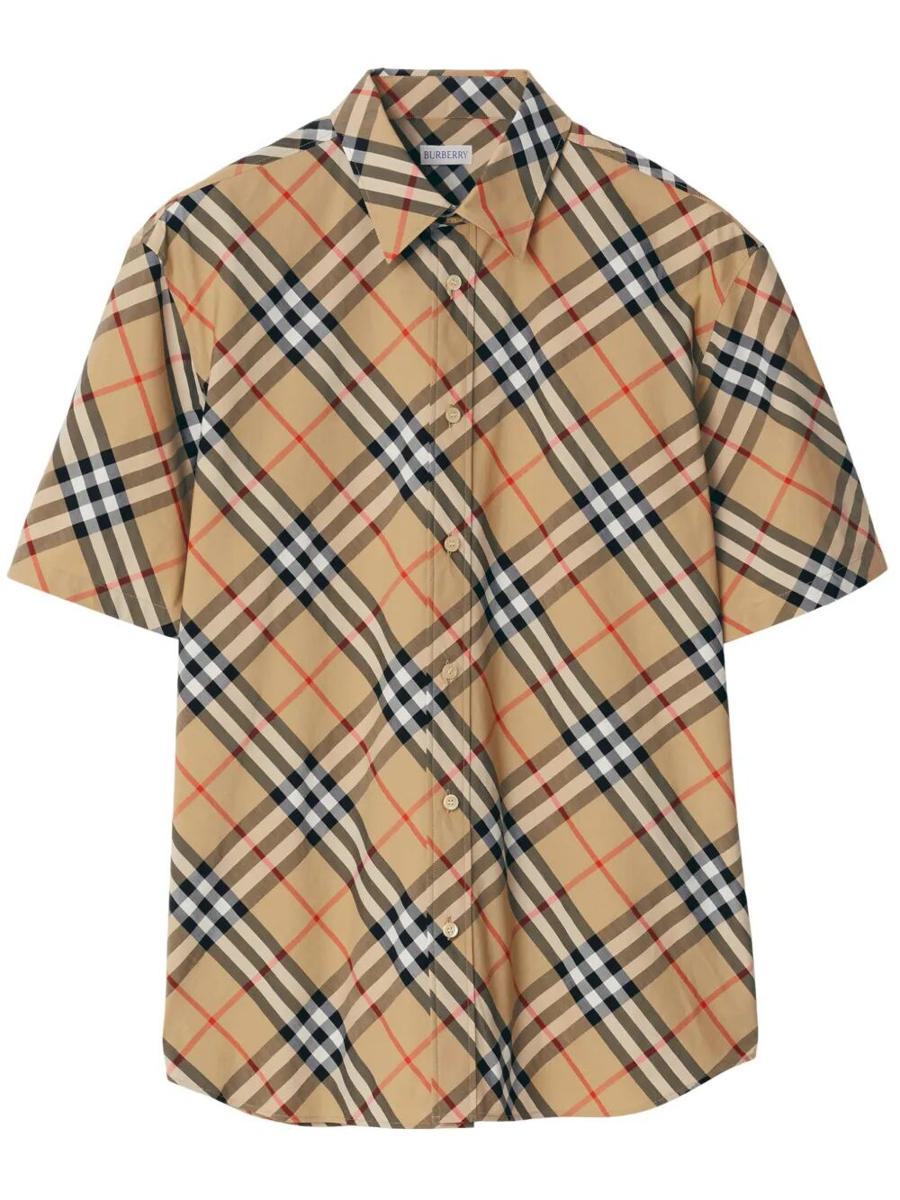 Burberry Short Sleeved Check Cotton Shirt Clothing