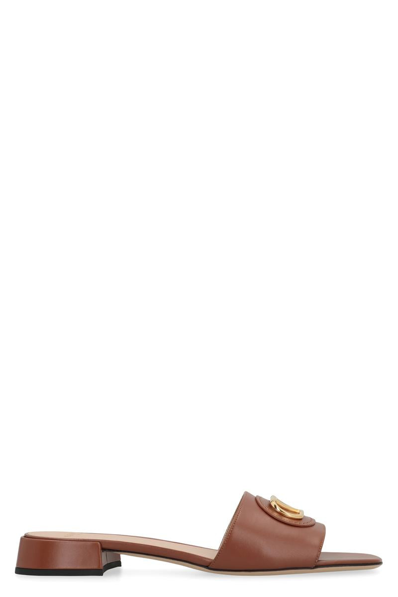 Valentino Garavani Vlogo Signature Leather Slides