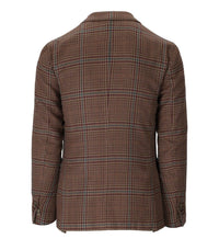 Santaniello Brown Tartan Single-Breasted Jacket