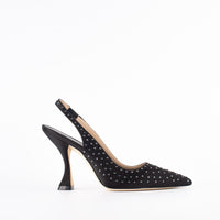 Stuart Weitzman Black Slingback With Swarovski