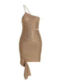 Andreādamo Sequin One Shoulder Dress