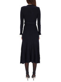 Self-Portrait Midi Dress With Belt