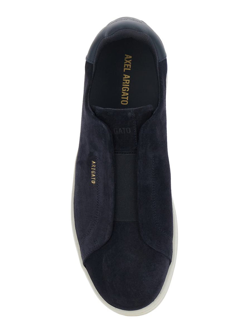 'Dice' Blue Low Top Laceless Sneakers With Logo Lettering On The Side In Suede Man