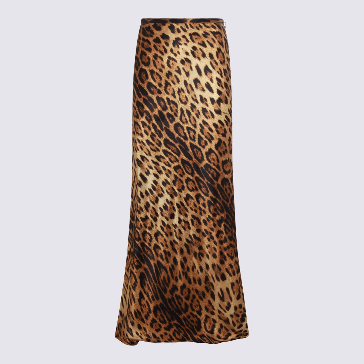 Roberto Cavalli Leopard Silk Skirt