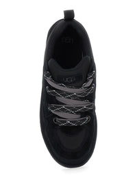 'Lo Lowmel' Black Sneakers With Mesh Inserts And Logo On The Side In Suede Man