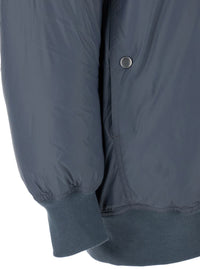 Grey 'Jumbo Flight' Bomber Jacket With Strap Detail  In Tech Fabric Man