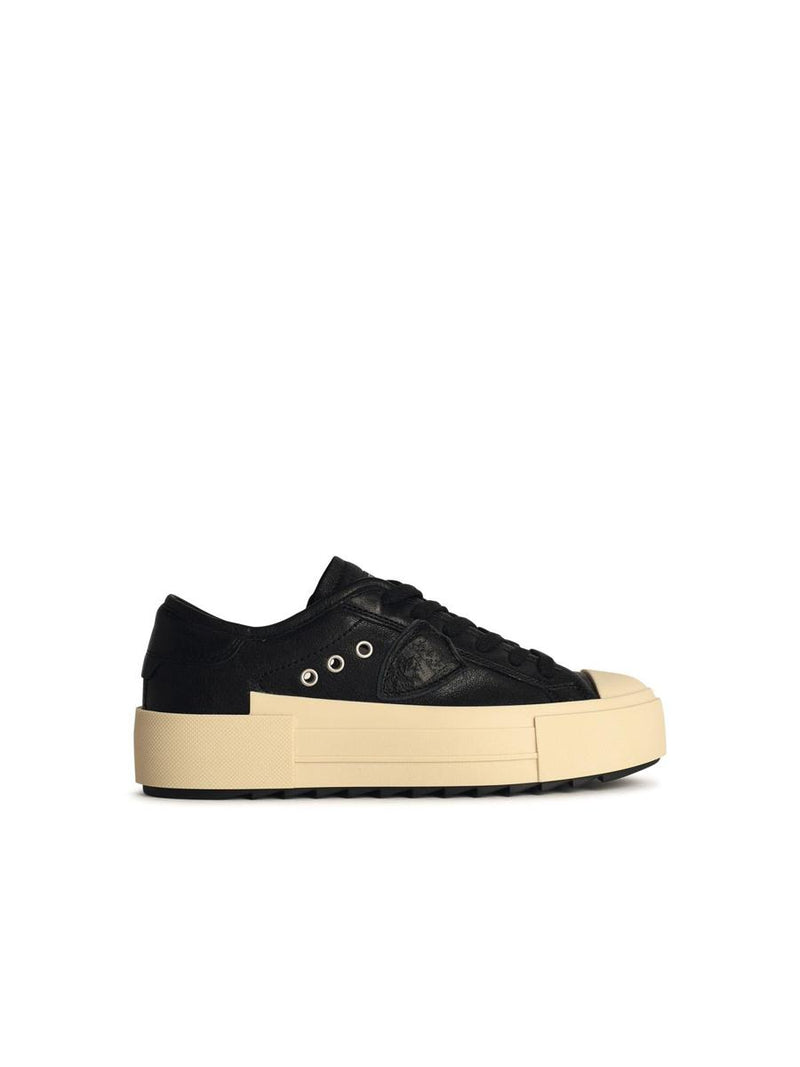 Philippe Model 'Paris' Black Leather Sneakers