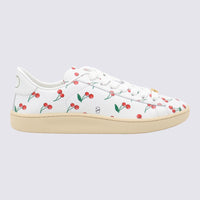 Valentino Garavani White And Red Leather Sneakers
