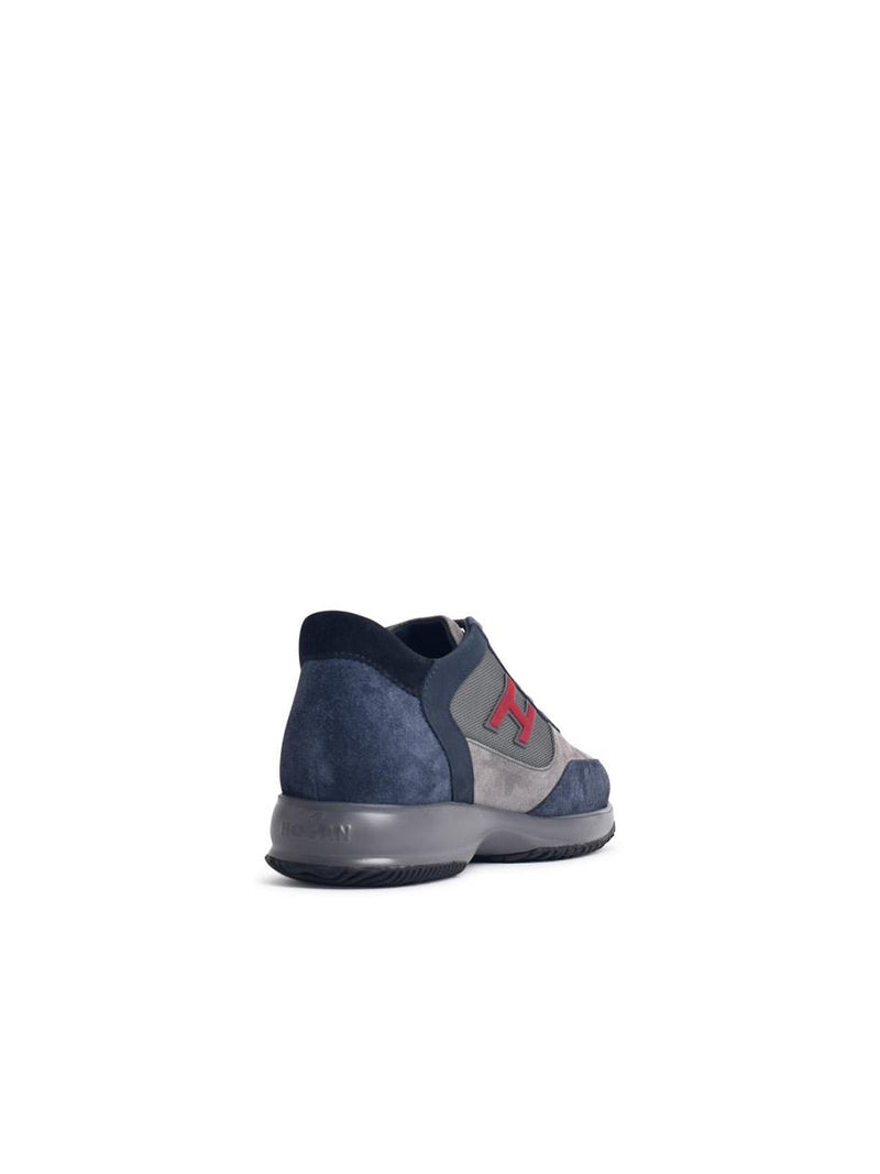 Hogan 'H Floc' Blue Suede Sneakers