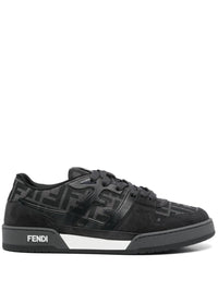 Fendi Ff Jacquard And Suede Match Sneakers Shoes