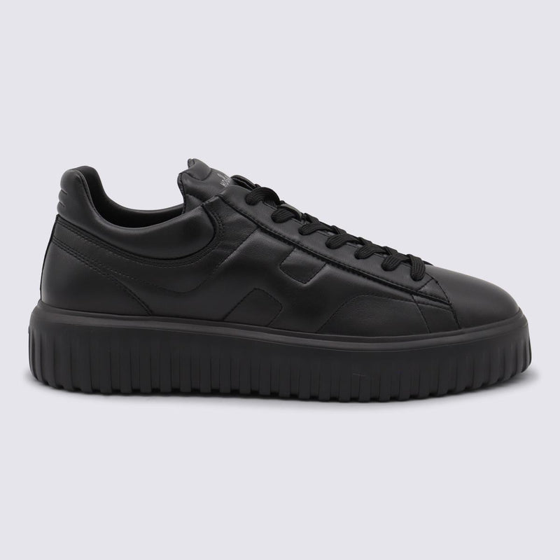Hogan Black Leather Sneakers
