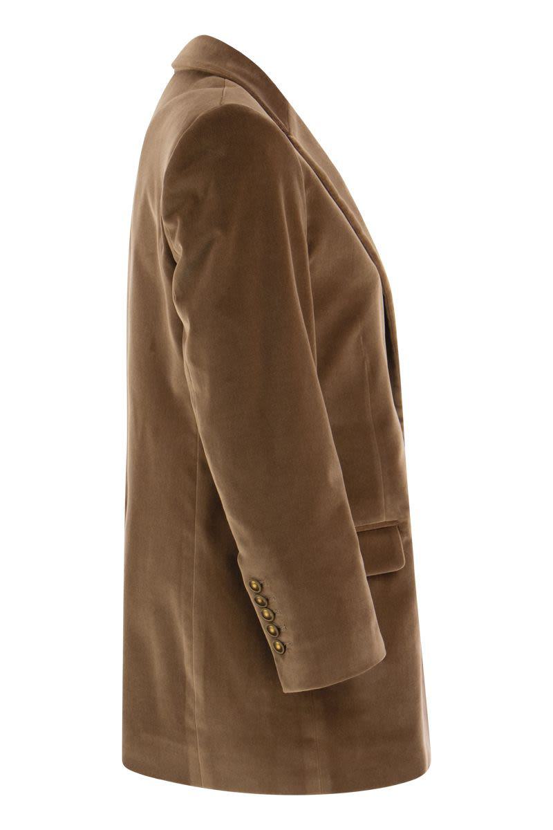 Saulina Antonia - Single-Breasted Velvet Jacket