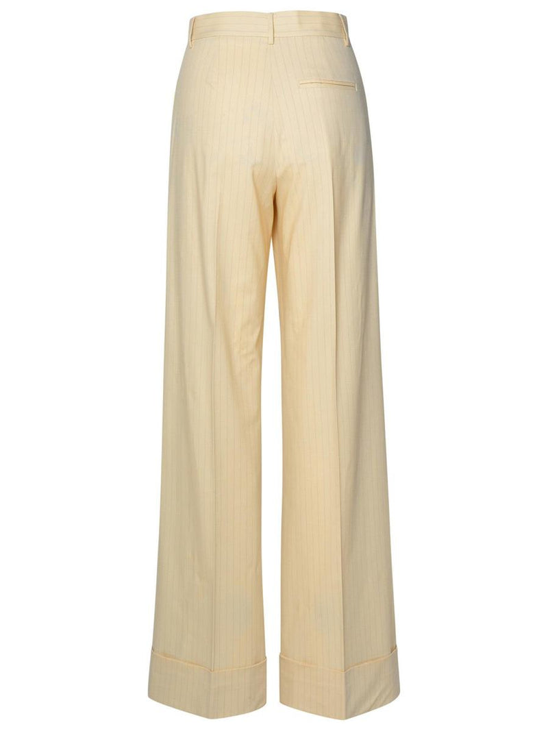 The Andamane 'Nathalie' Ivory Wool Blend Trousers