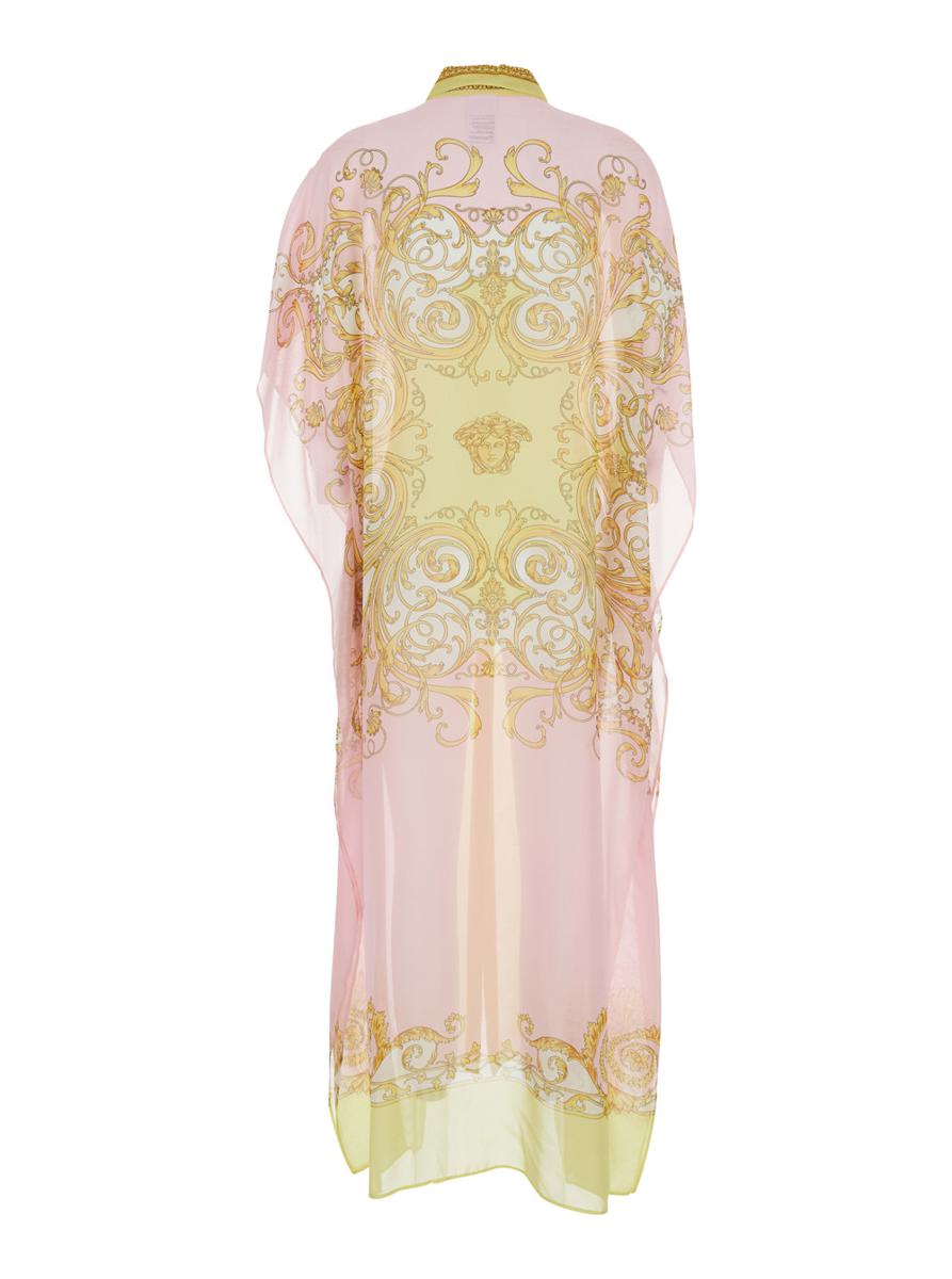 Multicolor Caftan With Button Closure And All-Over Geometric Print In Fabric Woman