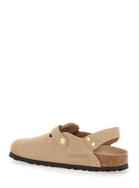 Mule 'Tokio' Con Fibbia Sul Fronte E Sul Retro In Pelle Beige Donna