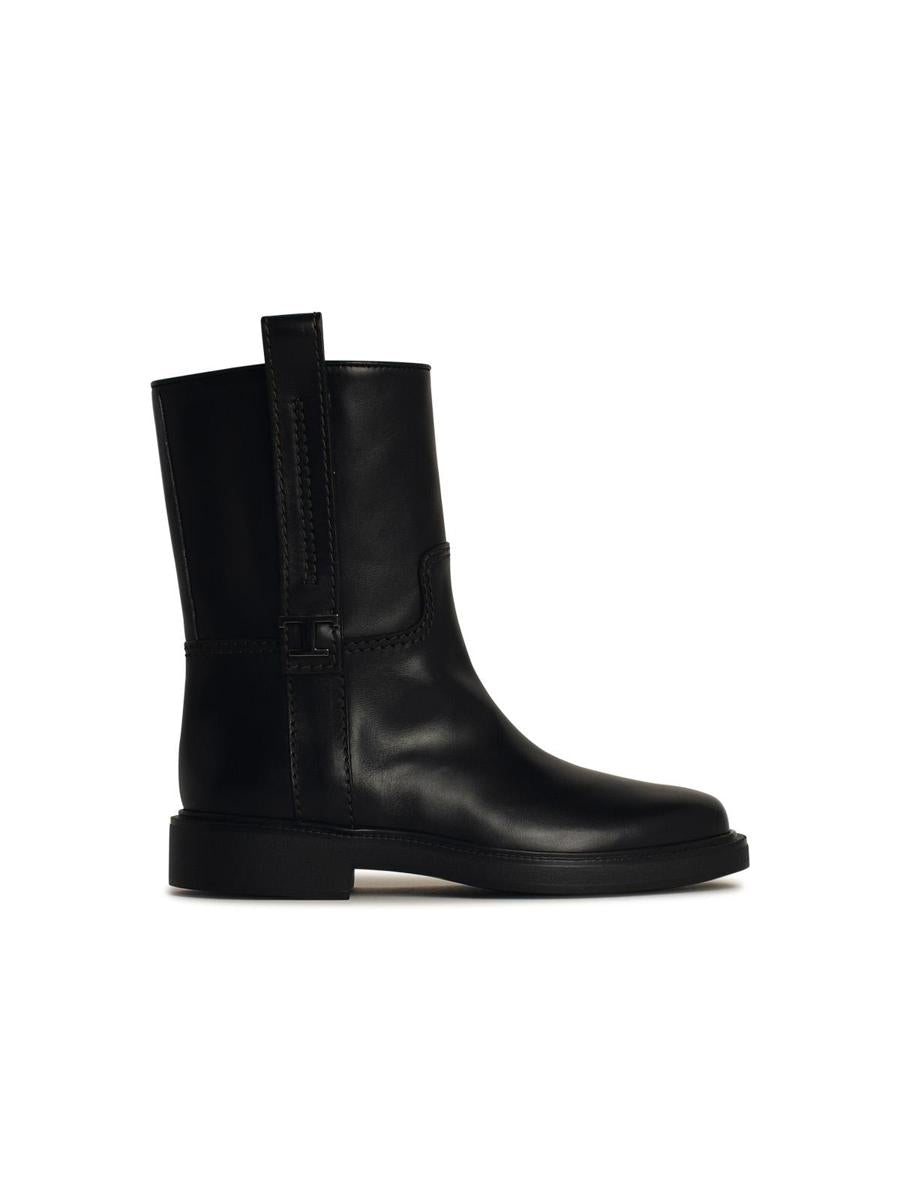 Tod'S Black Leather Ankle Boots