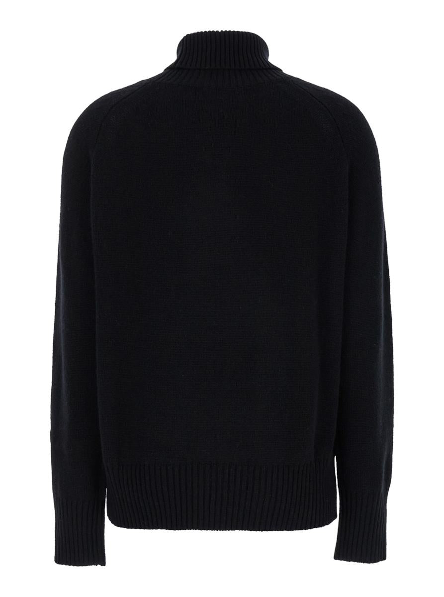 Black High Neck Sweater In Cashmere Woman