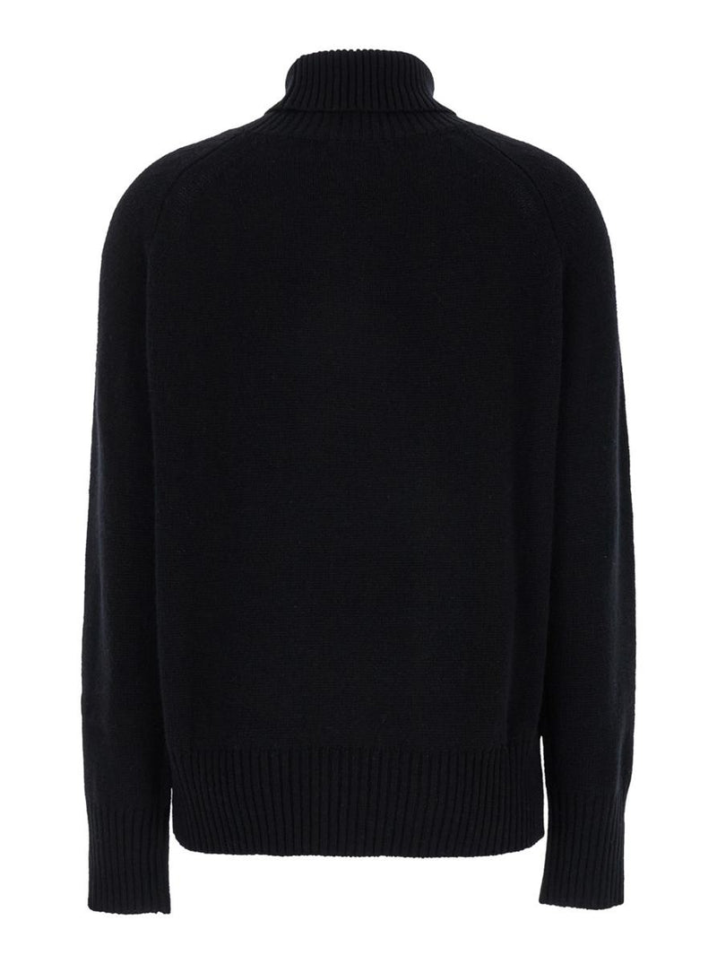 Black High Neck Sweater In Cashmere Woman