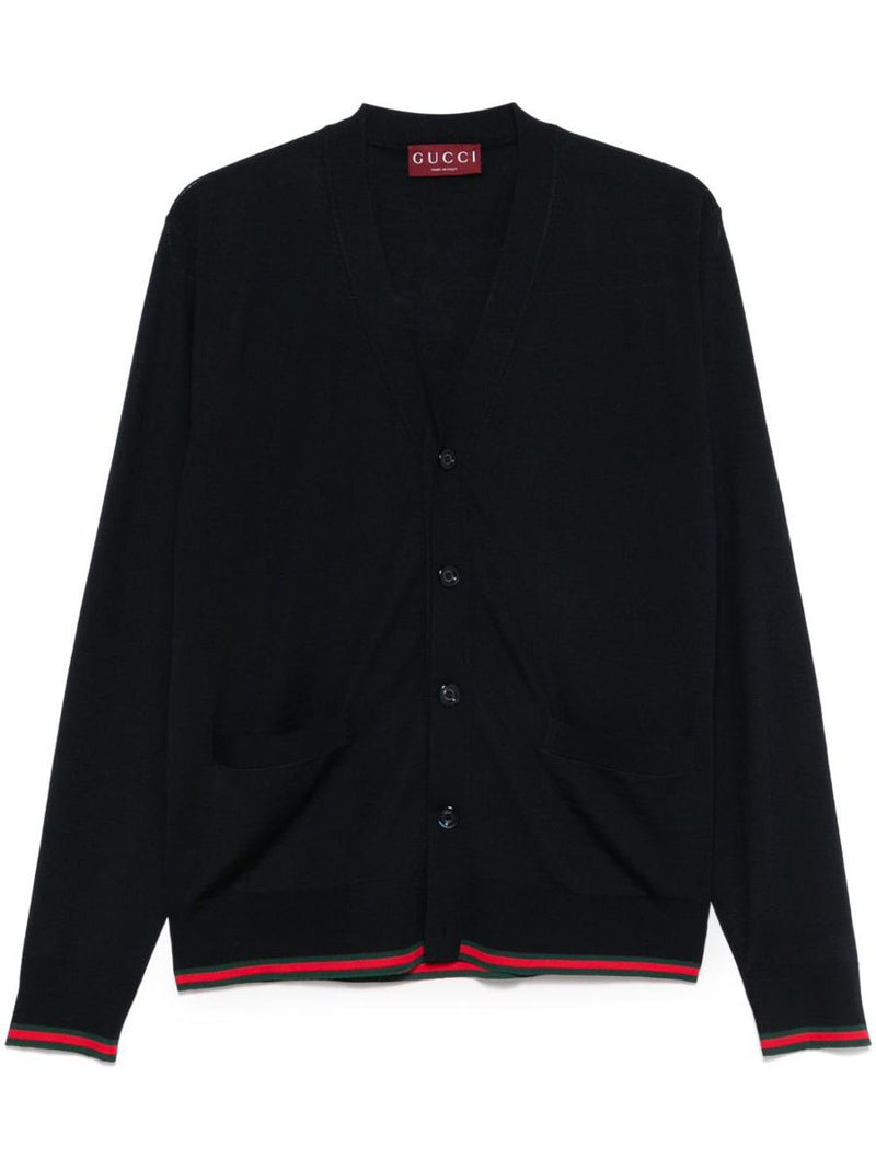 Gucci Web Detail Wool Cardigan