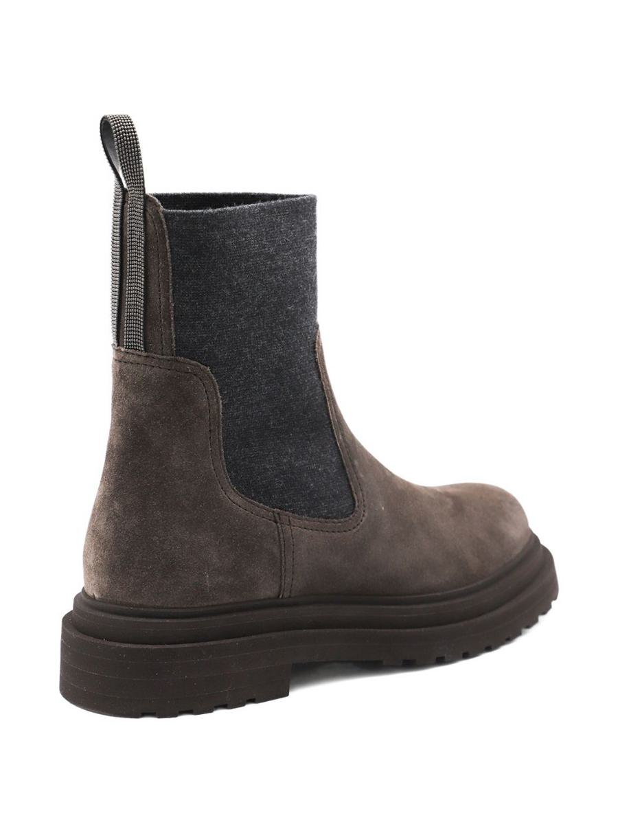 Brunello Cucinelli Suede Leather Chelsea Boots