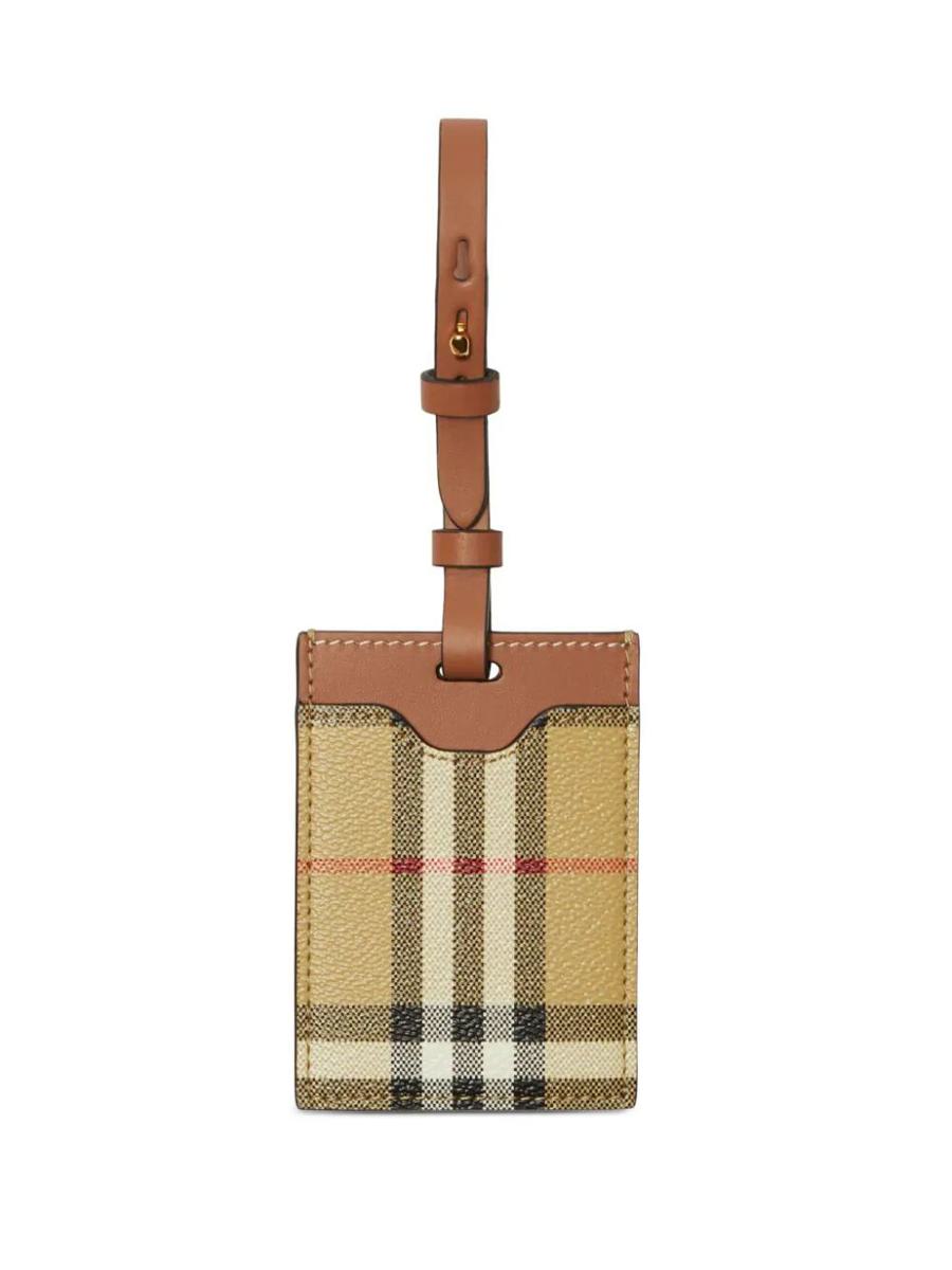 Burberry Check Leather Luggage Tag Accessories