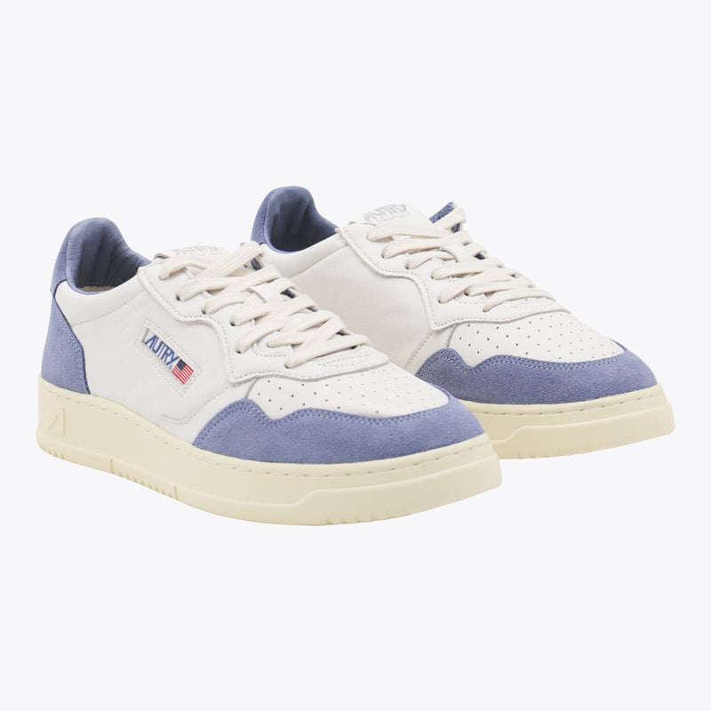 Autry White And Light Blue Leather Medalist Sneakers