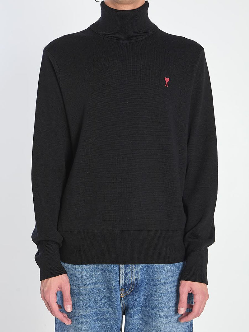 AMI Paris De Coeur Turtleneck Sweater