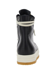 'Creep' Black Sneakers With Oversized Platform And Round Toe In Leather Woman