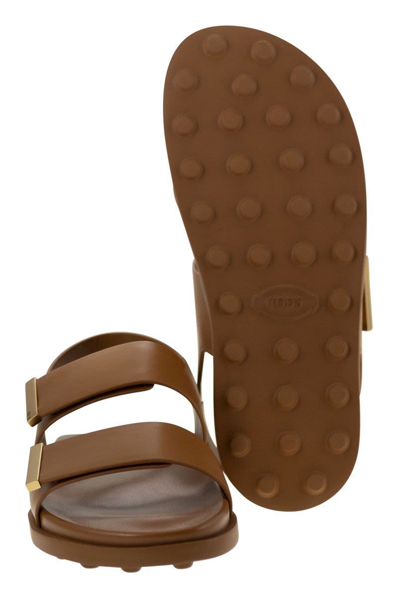 Tod'S Sandal With Two Leather Straps